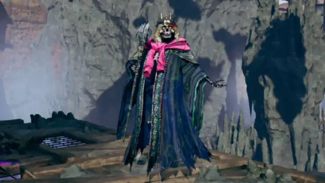 Stupid Never Dies Lich Style in a hooded robe