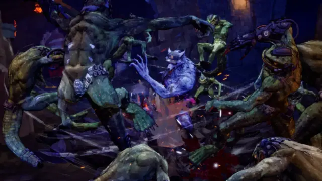 Stupid Never Dies Werewolf Style brawling with reptile monsters
