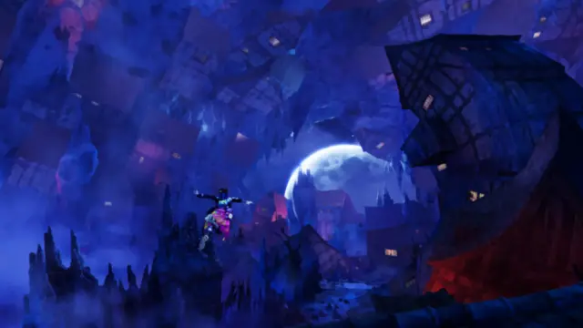 Stupid Never Dies dungeon ruins under a full moon