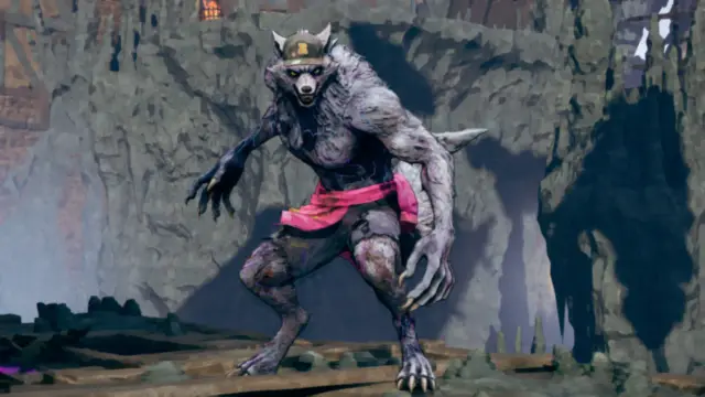Stupid Never Dies Werewolf Style crouching in a dungeon street