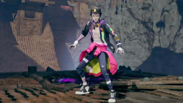 Stupid Never Dies zombie Davy standing in a combat stance
