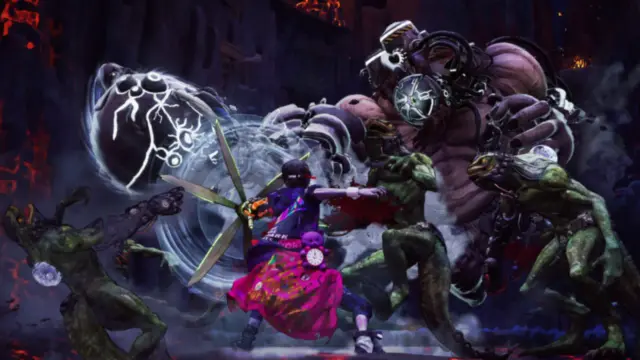 Stupid Never Dies Davy fighting monsters with a propeller attack